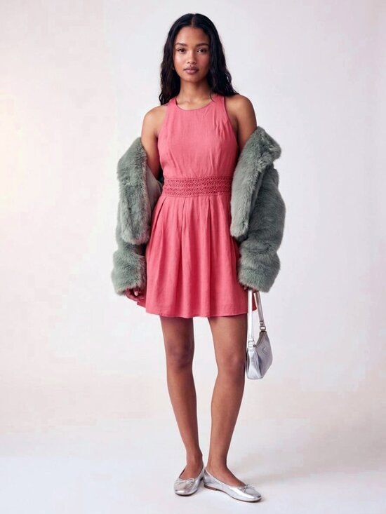 Urban Outfitters Dresses & Skirts - NEW UO X Kimchi Blue Coral Crochet Lace Waist Fit & Flare Open Back Dress - 0